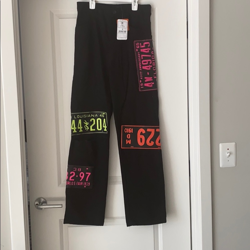 Black straight leg jeans